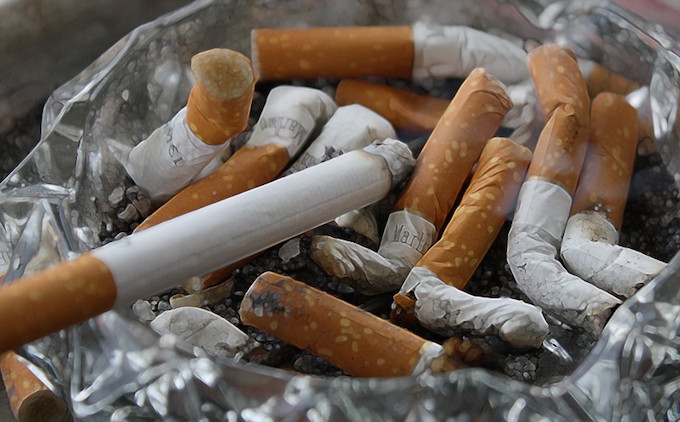 cigarettes in ashtray 