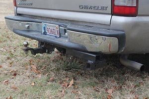 Receiver hitch on truck.