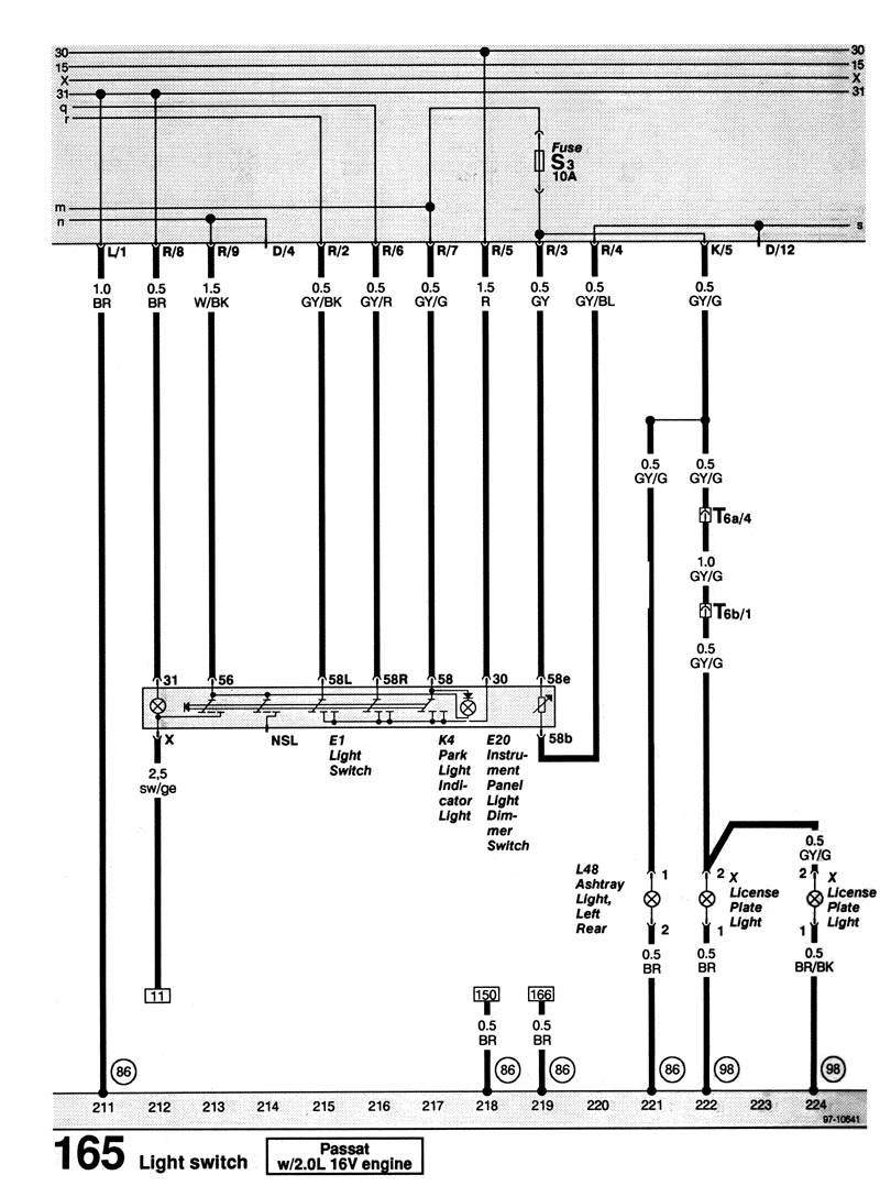 Схема проводки пассат б5