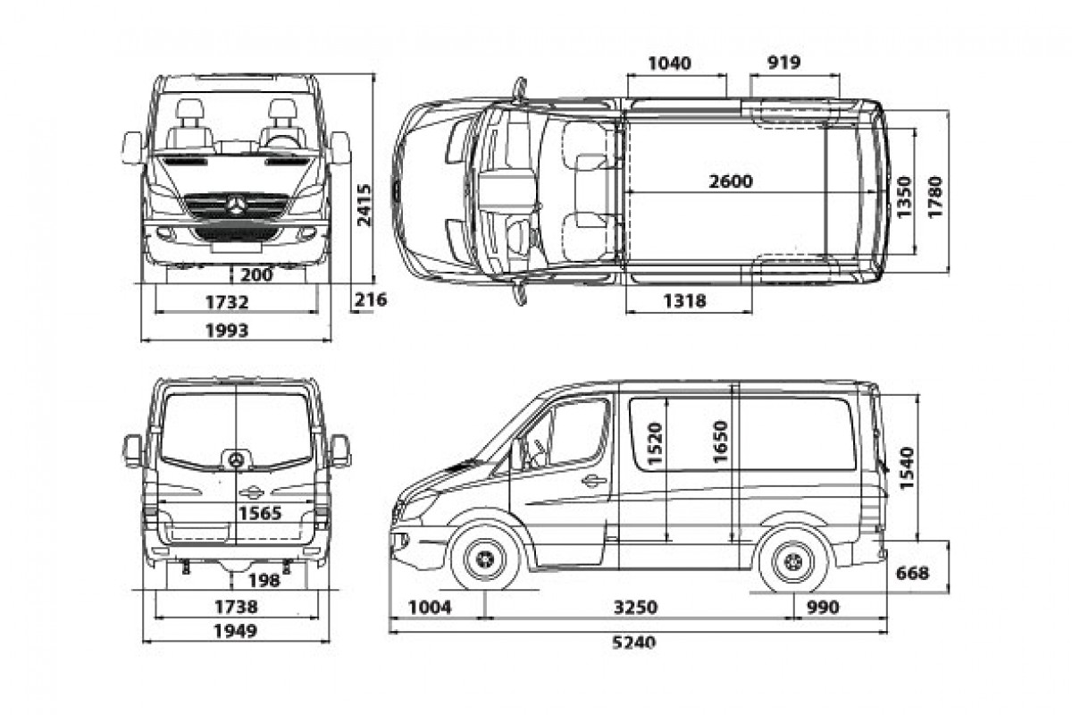 Габаритные размеры мерседес вито