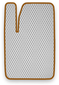 EVA коврик белый с коричневым кантом