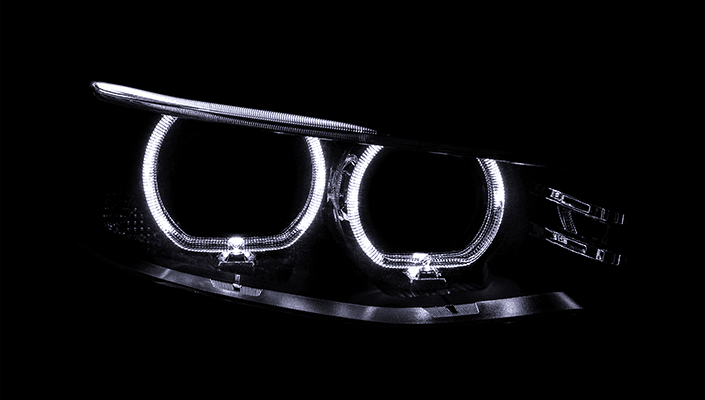 led headlights in dark